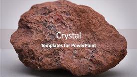  Presentation with ore - Slides having natural sample of iron ore over gray background background and a tawny brown colored foreground
