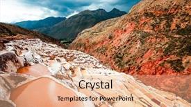  Presentation with salt - Theme enhanced with extractive mineral - salinas de maras near cusco background and a coral colored foreground
