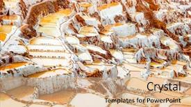  Presentation with view of cusco peru - Beautiful presentation theme featuring extractive mineral - salinas de maras near cusco backdrop and a coral colored foreground