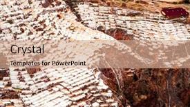  Presentation with salt - Beautiful theme featuring extractive mineral - salinas de maras near cusco backdrop and a coral colored foreground