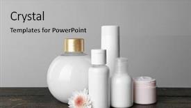  Presentation with body - Presentation featuring extractive mineral - set of body care products background and a  colored foreground