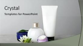  Presentation with body - Presentation theme enhanced with extractive mineral - set of body care products background and a light gray colored foreground