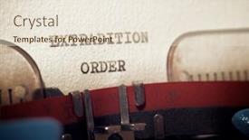 Presentation with order - PPT theme consisting of extradition-order-phrase-written background and a lemonade colored foreground