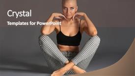  Presentation with bald - PPT layouts having extraordinary - beautiful bald woman sitting background and a tawny brown colored foreground