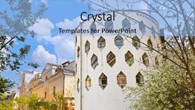  Presentation with architect - PPT theme enhanced with extraordinary - famous house of architect melnikov background and a light blue colored foreground