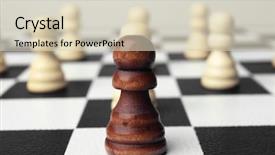  Presentation with chess board - Presentation having extraordinary - one chess piece standing background and a soft green colored foreground