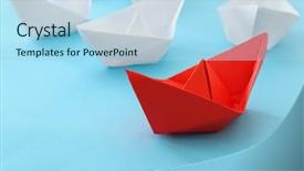  Presentation with color - Amazing PPT theme having extraordinary - paper ships and one different backdrop and a light blue colored foreground