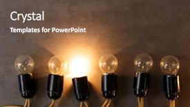  Presentation with glowing light bulb light bulb - Cool new theme with extraordinary - unique glowing light bulb backdrop and a tawny brown colored foreground