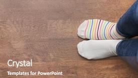  Presentation with socks - PPT layouts consisting of extraordinary - woman in different socks indoors background and a coral colored foreground