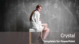  Presentation with wall - Audience pleasing presentation theme consisting of extraordinary - young extravagant model sitting backdrop and a gray colored foreground