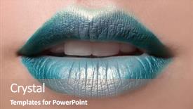  Presentation with makeup - Theme consisting of extraordinary - young woman with bright green background and a coral colored foreground