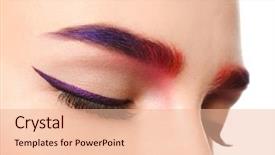  Presentation with blue and white tie dye swirl - Colorful theme enhanced with extraordinary - young woman with dyed eyebrows backdrop and a lemonade colored foreground