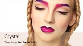  Presentation with blue and white tie dye swirl - Amazing presentation having extraordinary - young woman with dyed eyebrows backdrop and a coral colored foreground