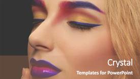  Presentation with black woman at gas station - Presentation theme having extraordinary - young woman with dyed eyebrows background and a coral colored foreground