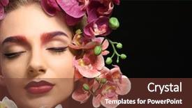  Presentation with black woman - Presentation theme having extraordinary - young woman with dyed eyebrows background and a tawny brown colored foreground