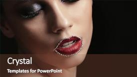  Presentation with makeup - PPT layouts consisting of extravagant festival - beautiful young woman with creative background and a tawny brown colored foreground