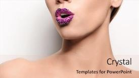  Presentation with makeup brushes and make up - Audience pleasing slide set consisting of extravagant festival - beautiful young woman with creative backdrop and a  colored foreground