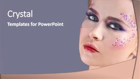  Presentation with makeup - Amazing theme having extravagant festival - beautiful young woman with creative backdrop and a gray colored foreground