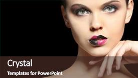  Presentation with makeup brushes and make up - Theme with extravagant festival - beautiful young woman with creative background and a  colored foreground