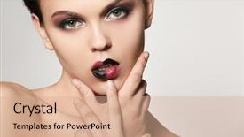  Presentation with makeup - Presentation theme enhanced with extravagant festival - beautiful young woman with creative background and a  colored foreground