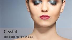  Presentation with makeup - Amazing theme having extravagant festival - beautiful young woman with creative backdrop and a  colored foreground