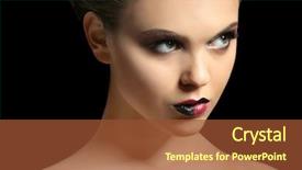  Presentation with makeup - Beautiful presentation theme featuring extravagant festival - beautiful young woman with creative backdrop and a  colored foreground