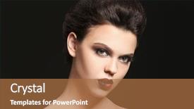  Presentation with makeup brushes and make up - Colorful slides enhanced with extravagant festival - beautiful young woman with creative backdrop and a  colored foreground