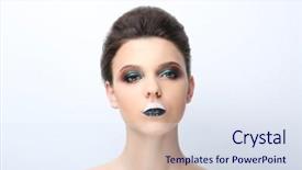  Presentation with makeup - Colorful theme enhanced with extravagant festival - beautiful young woman with creative backdrop and a  colored foreground