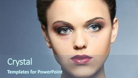  Presentation with makeup brushes and make up - Amazing theme having extravagant festival - beautiful young woman with creative backdrop and a  colored foreground