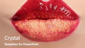  Presentation with beautiful young woman getting face - Colorful PPT layouts enhanced with extravagant festival - lips of beautiful young woman backdrop and a coral colored foreground