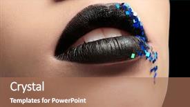  Presentation with lips - Colorful slide deck enhanced with extravagant festival - lips of beautiful young woman backdrop and a  colored foreground