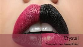  Presentation with creative teaching strategies - Audience pleasing PPT theme consisting of extravagant festival - lips of beautiful young woman backdrop and a  colored foreground