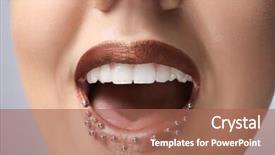  Presentation with creative journal - Colorful theme enhanced with extravagant festival - lips of beautiful young woman backdrop and a coral colored foreground