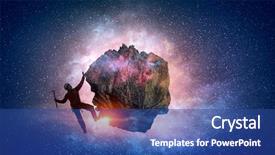  Presentation with climbing - PPT theme with extreme climbing is his adrenaline background and a ocean colored foreground