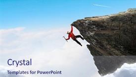  Presentation with extreme - Slide set enhanced with extreme climbing is his adrenaline background and a sky blue colored foreground