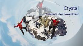  Presentation with extreme - Slide deck having extreme climbing is his adrenaline background and a sky blue colored foreground