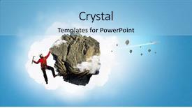  Presentation with extreme - Presentation theme featuring extreme climbing is his adrenaline background and a light blue colored foreground