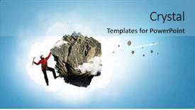  Presentation with climbing - PPT theme having extreme climbing is his adrenaline background and a light blue colored foreground