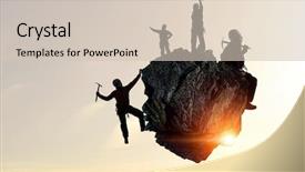  Presentation with extreme - Colorful slide set enhanced with extreme climbing is his adrenaline backdrop and a soft green colored foreground