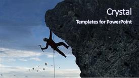  Presentation with media tv - Slide set enhanced with extreme climbing is his adrenaline background and a wine colored foreground