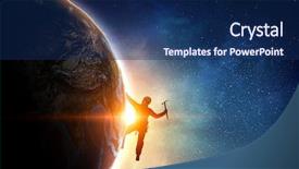  Presentation with extreme - Presentation theme featuring extreme climbing is his adrenaline background and a navy blue colored foreground