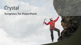  Presentation with extreme - Presentation consisting of extreme climbing is his adrenaline background and a sky blue colored foreground