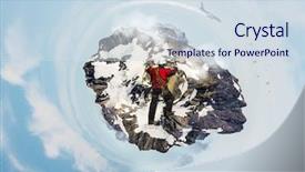  Presentation with extreme - PPT theme featuring extreme climbing is his adrenaline background and a  colored foreground