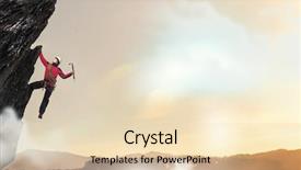  Presentation with climbing - Slide deck having extreme climbing is his adrenaline background and a  colored foreground