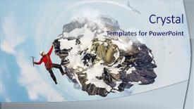  Presentation with extreme - Audience pleasing PPT theme consisting of extreme climbing is his adrenaline backdrop and a  colored foreground