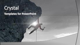  Presentation with extreme - Colorful PPT theme enhanced with extreme climbing is his adrenaline backdrop and a  colored foreground