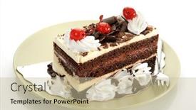  Presentation with extreme - Amazing slides having extreme close-up image of delicious cake with cherries backdrop and a soft green colored foreground