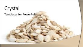  Presentation with pumpkin seeds - Cool new presentation theme with extreme close-up image of pumpkin seeds studio isolated on white backdrop and a white colored foreground