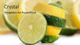  Presentation with lemon lime - Audience pleasing slides consisting of extreme close-up image of lime and lemon with some more in background backdrop and a yellow colored foreground