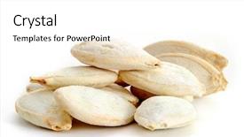  Presentation with pumpkin seeds - Slide deck with studio isolated on white background background and a white colored foreground